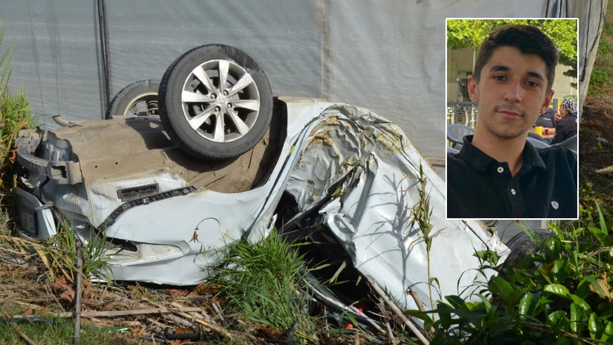 Babasının arabasını kaçırdı, beton direk sonu oldu