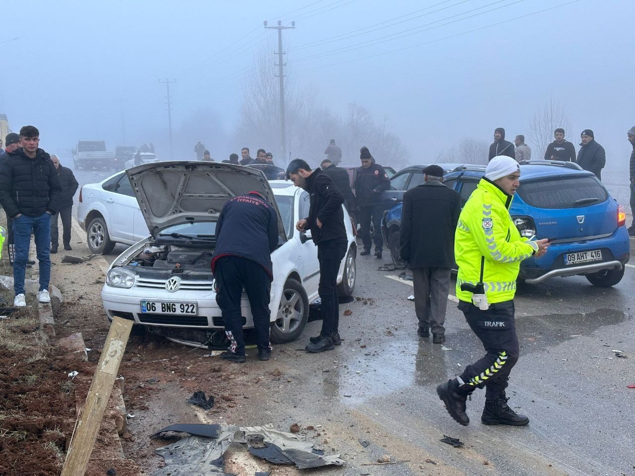 Kahramanmaraş'ta 22 araçlık iki zincirleme kaza