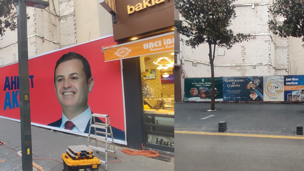 CHP adayının afişi gitti, yerine belediye afişi geldi