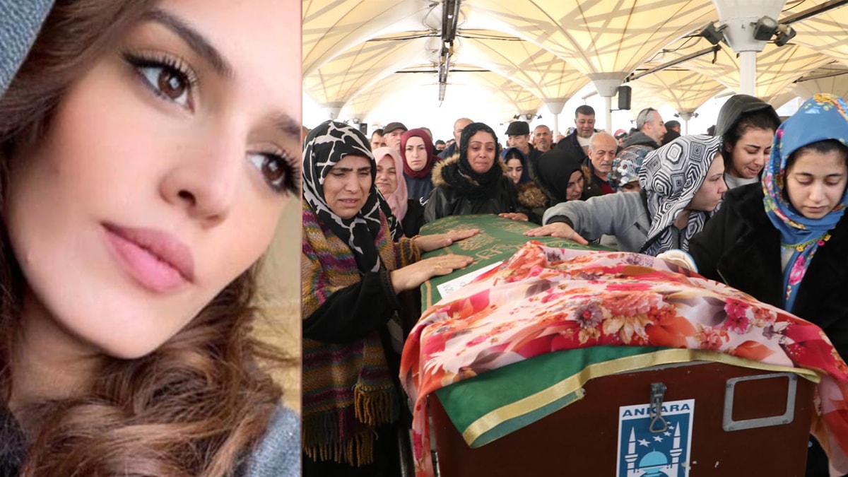 Eski eşinin katlettiği Nursena'yı kadınlar sloganlarla uğurladı