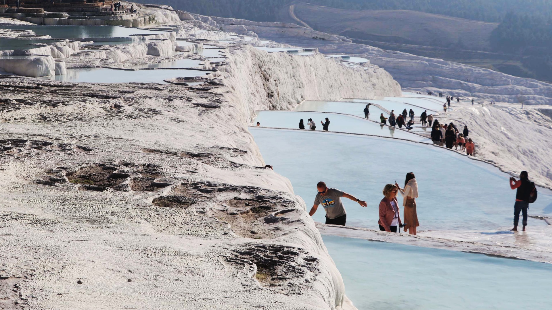 Pamukkale'de ziyaretçi rekoru