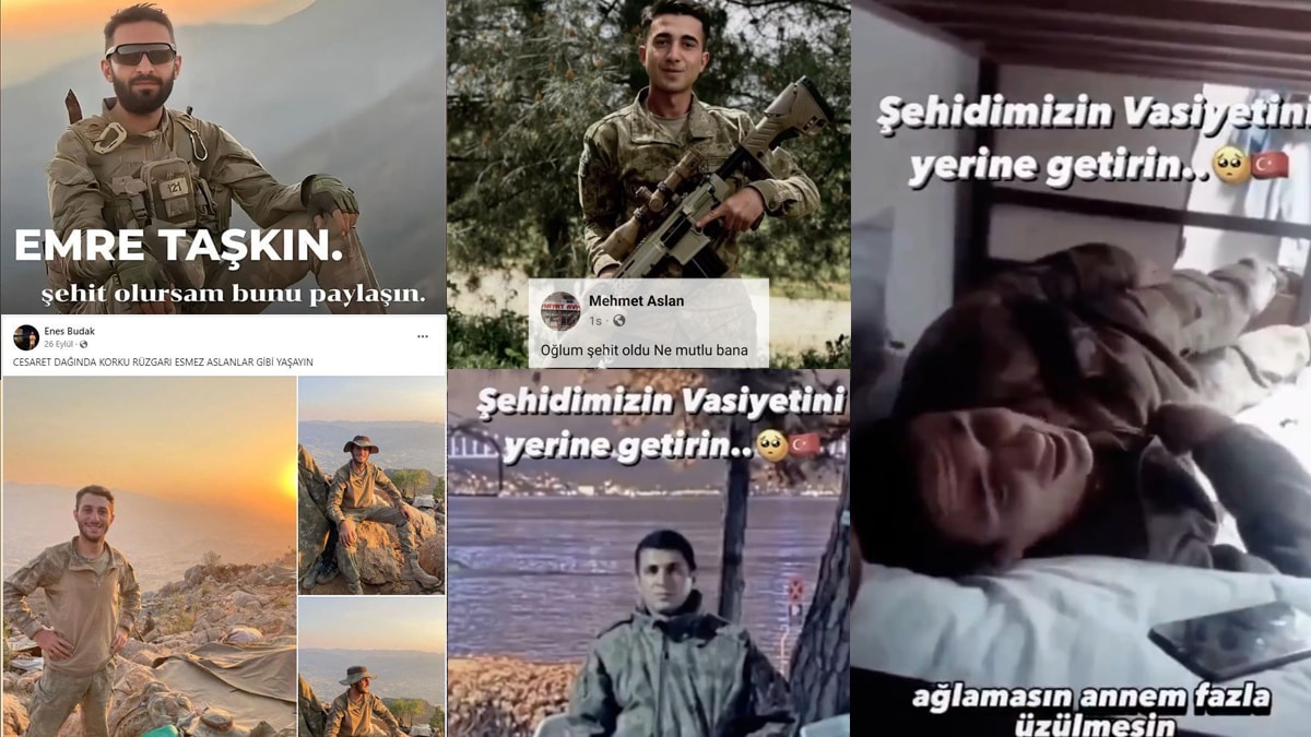 Şehitlerin yürek yakan paylaşımları