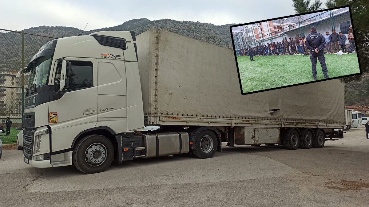 TIR'dan 61 göçmen çıktı