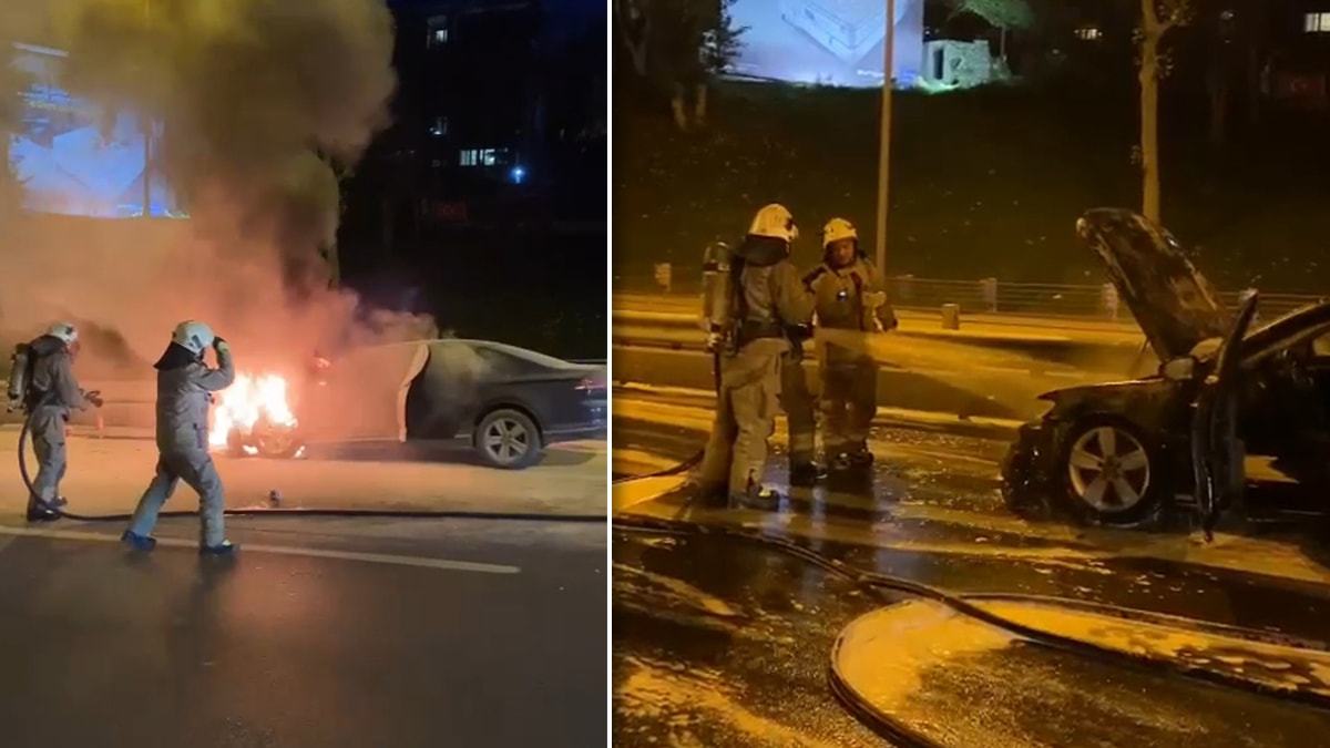 15 Temmuz Şehitler Köprüsü'nde araç alev alev yandı