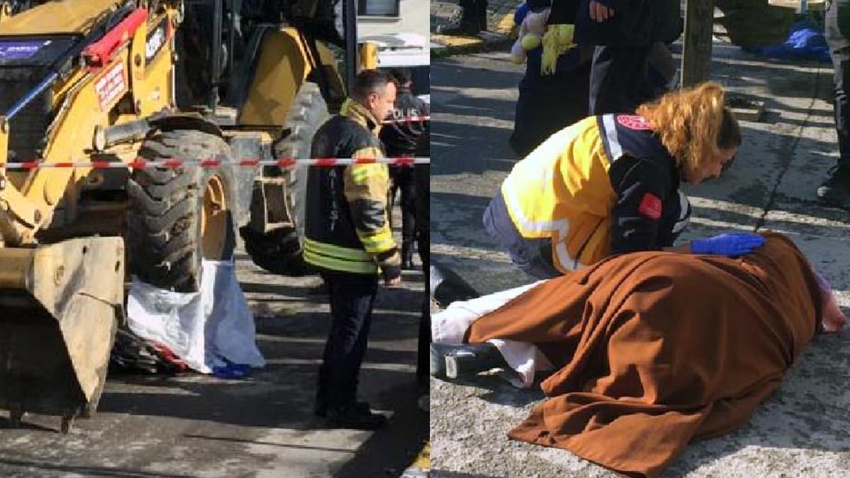 İş makinesi çarptı: Bebek öldü, anne ve çocuk yaralandı