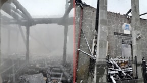 Dün ibadete açılan Rize'deki Akmescit Camii'ne yıldırım düştü