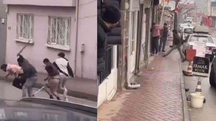Sokak ortasında öldüresiye dayak