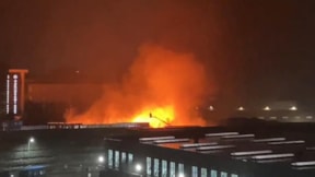 Arnavutköy'de film platosunda büyük yangın