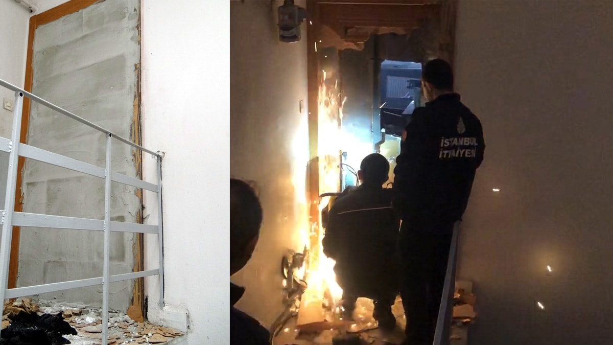 Boşaltılan dairesine hırsızın yerleşti, kapıya duvar ördü