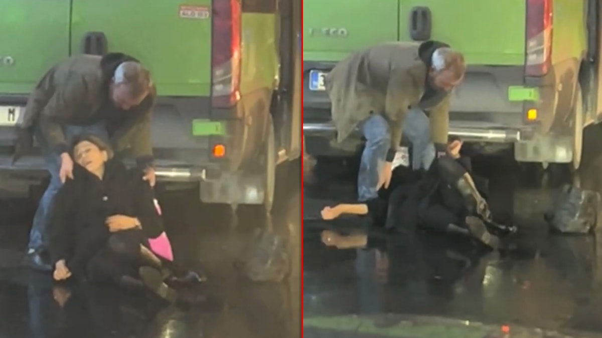 Trafikte kavga: Kadına bayıltan tokat