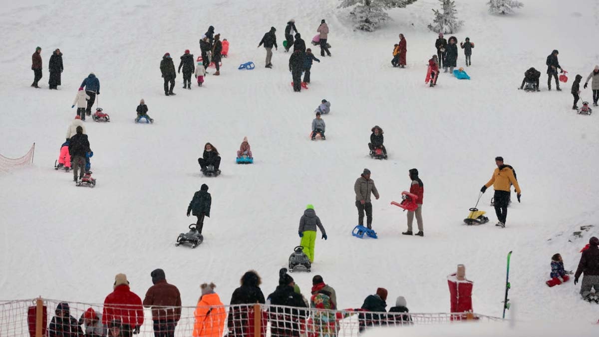 Kayak merkezlerinde yarıyıl tatili yoğunluğu