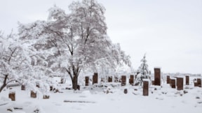Tarihi Selçuklu Meydan Mezarlığı beyaza büründü
