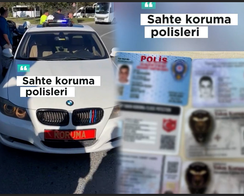 Kırmızı plaka sahte kimlik: Koruma gibi İstanbul turuna çıkmışlar
