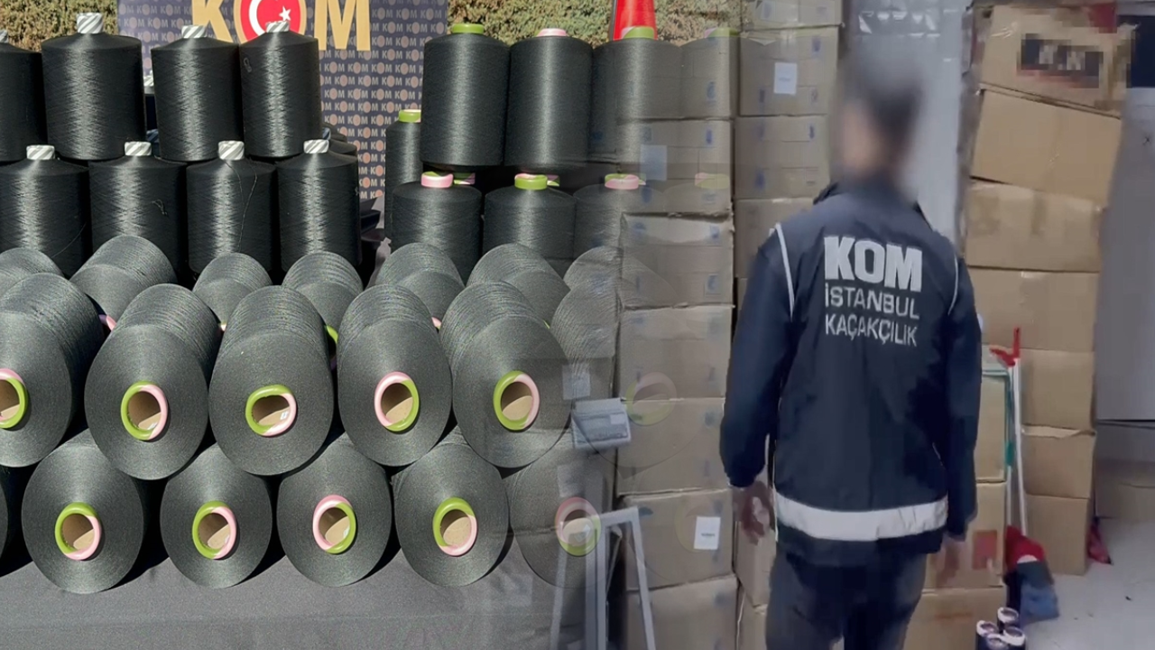 İstanbul'da tonlarda kaçak iplik yakalandı