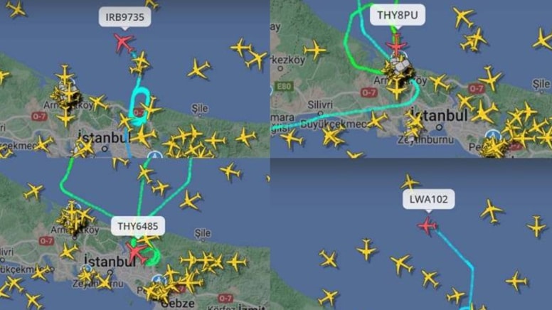 Lodos İstanbul'u esir aldı: Uçaklar havada tur atıyor