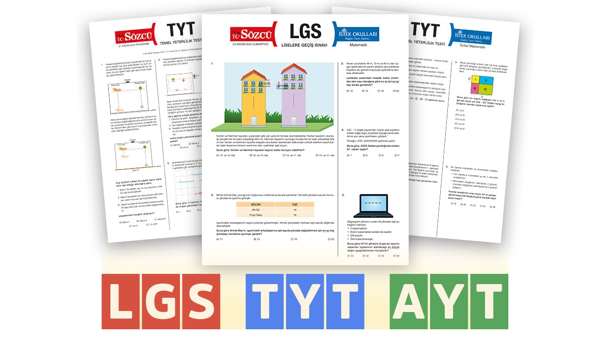 2-8 Aralık 2024 SÖZCÜ TYT, AYT ve LGS hazırlık testi sonucu