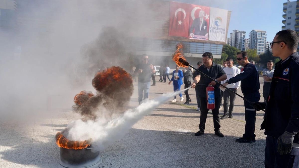 Çukurova Belediyesi'nde yangın tatbikatı