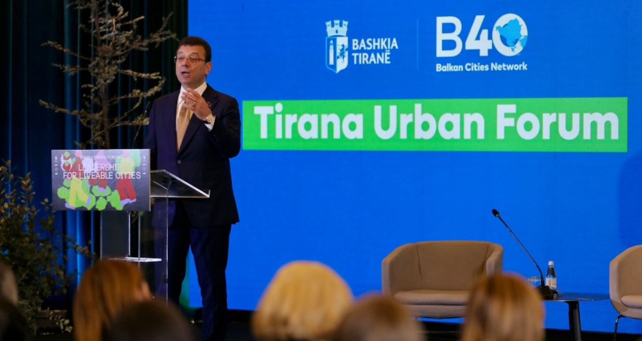 İmamoğlu Tiran Kentsel Forumu'nda konuştu