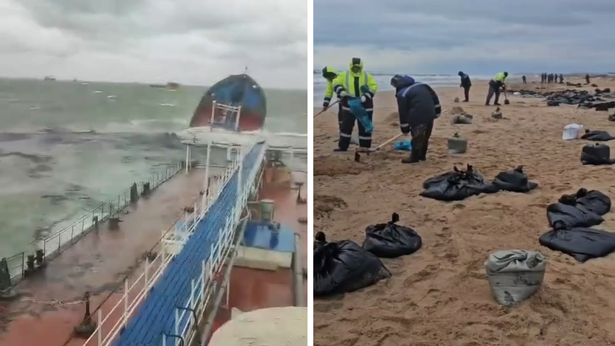 Karadeniz'de tanker faciası: Sızan petrol, sahilleri siyaha boyadı