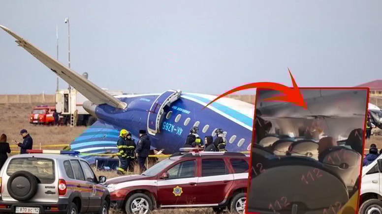 Faciadan hemen önce çekildi: Kazakistan'da düşen uçağa ait görüntüler ortaya çıktı