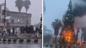 Suriye'de Noel'e gölge düştü: Ağaç yakıldı, halk sokaklara döküldü