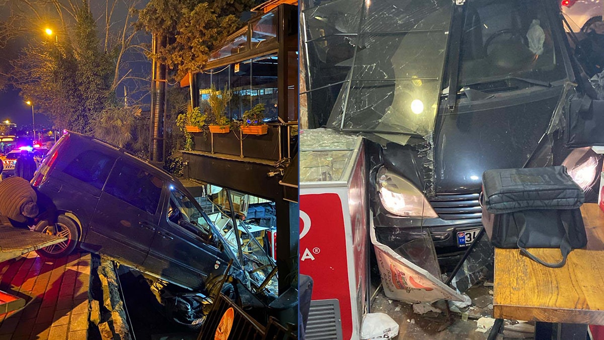 Kontrolden çıktı, kafeye uçtu