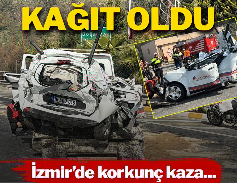 İzmir'de korkunç kaza: TIR'ların arasında 'kağıt' oldu