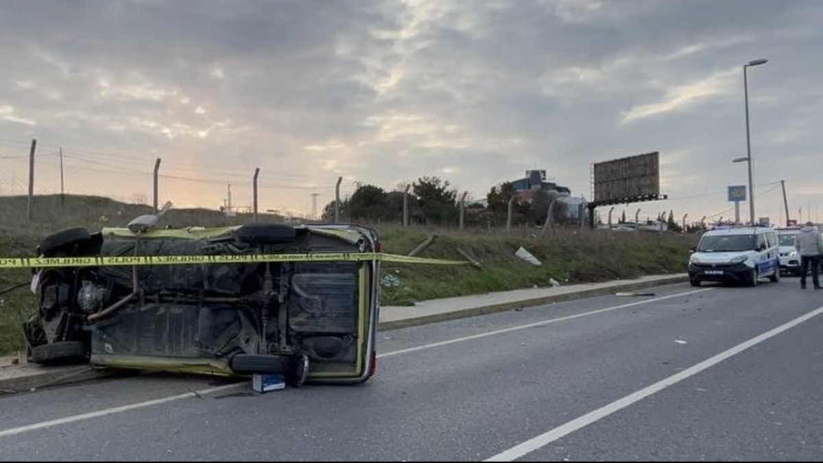 Silivri’de takla atan otomobilin sürücüsü öldü