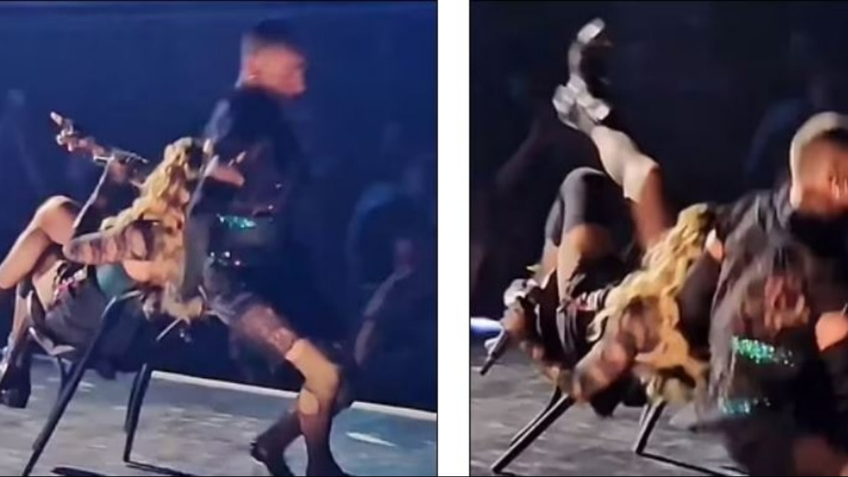 Pop yıldızı Madonna sahnede düştü