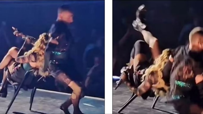 Pop yıldızı Madonna sahnede düştü