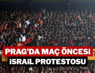 Sparta Prag Galatasaray maçı öncesi İsrail protestosu