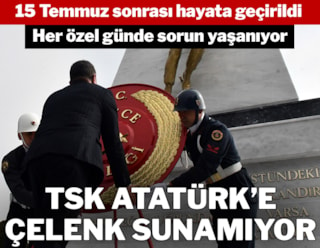 Tepki çeken düzenleme: TSK çelengi Atatürk anıtlarına konulamıyor