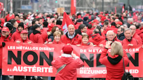 Brüksel'de işçiler kemer sıkma politikalarını protesto etti