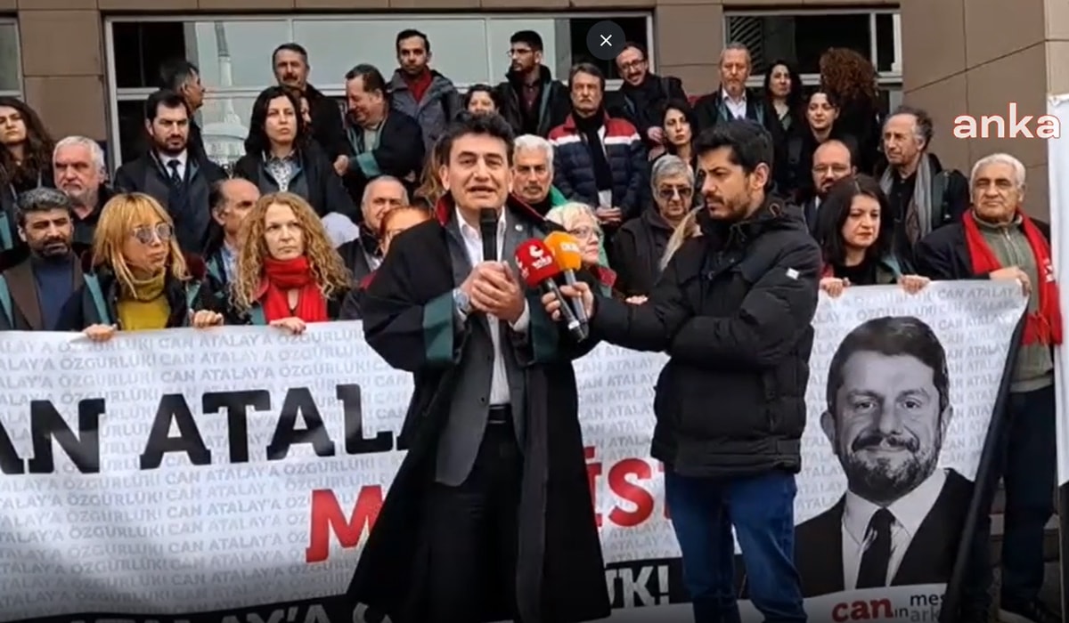 Adliye önünde Can Atalay nöbeti