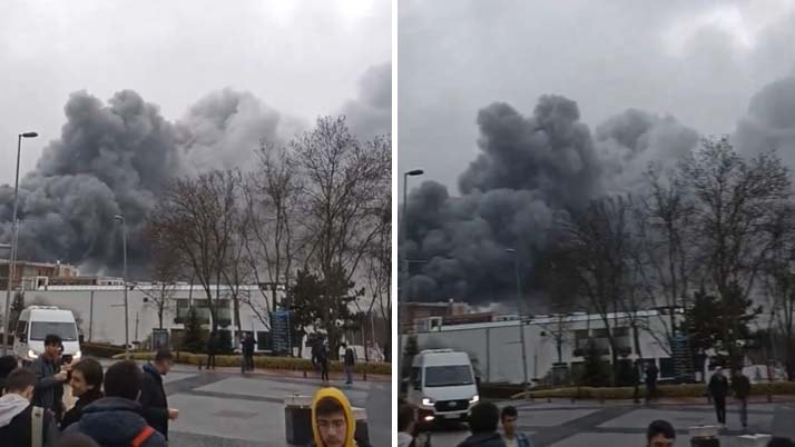 İTÜ'de yangın: Dumanlar gökyüzünü kapladı