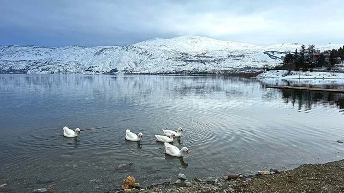 Hazarbaba Dağı ilkbaharda beyaza büründü