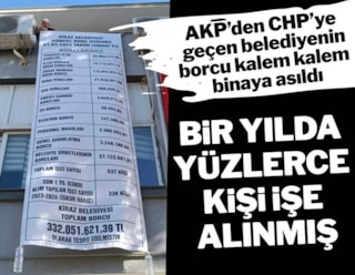 AKP'den CHP'ye geçen belediyenin borcu binaya asıldı