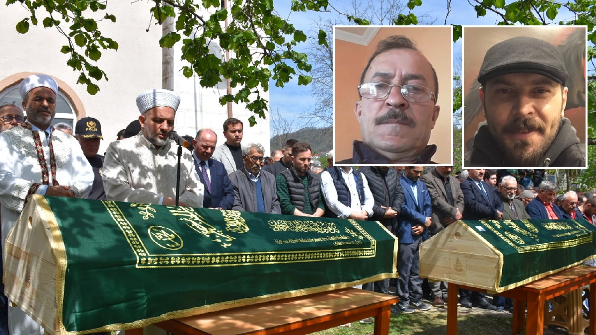 Yangın faciasında ölenlere veda... Baba oğul toprağa verildi