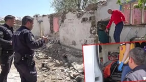 Metruk binada üzerine duvar yıkıldı: Komşuları kurtardı