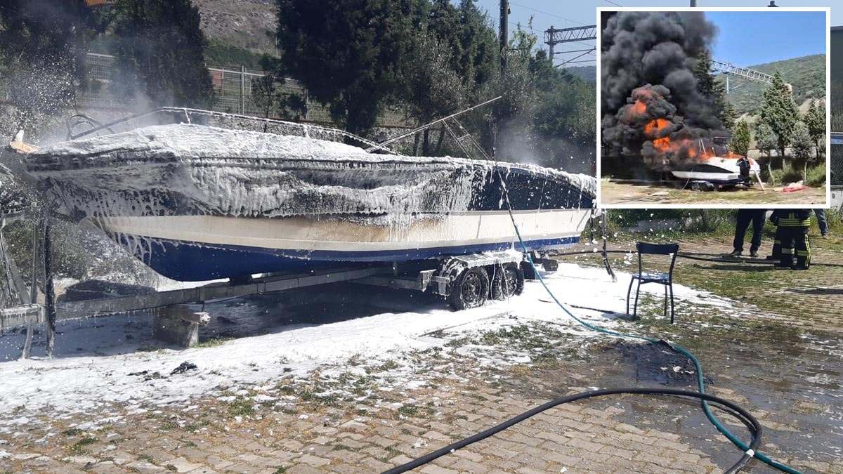 45 bin dolarlık tekne yangında küle döndü