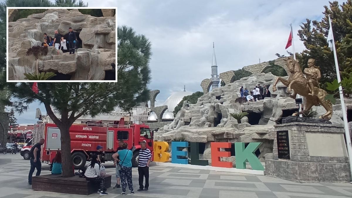İngiliz turist yapay şelaleye sıkışıp ayağını kırdı