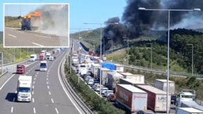 Kuzey Marmara Otoyolu'nda TIR yangını: Trafik kilitlendi