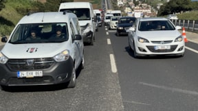 Tekirdağ-İstanbul kara yolunda trafik yoğunluğu