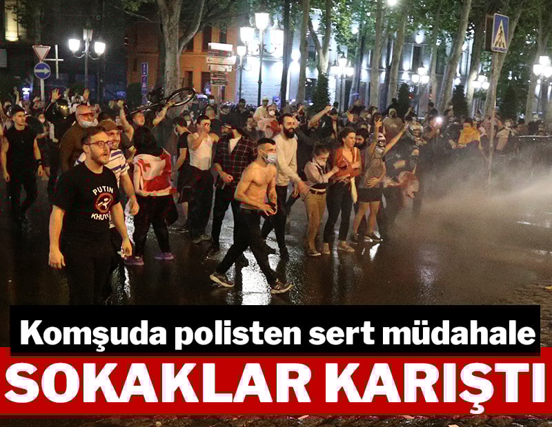 Komşudaki eylemlere sert polis müdahalesi
