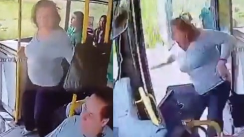 Kadın yolcu kapısı açık otobüsten düştü