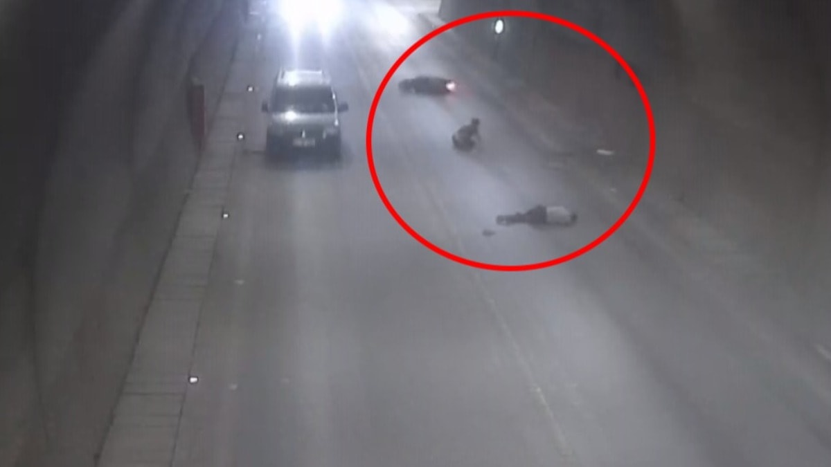 Tünelde korkunç kaza: Metrelerce sürüklendiler