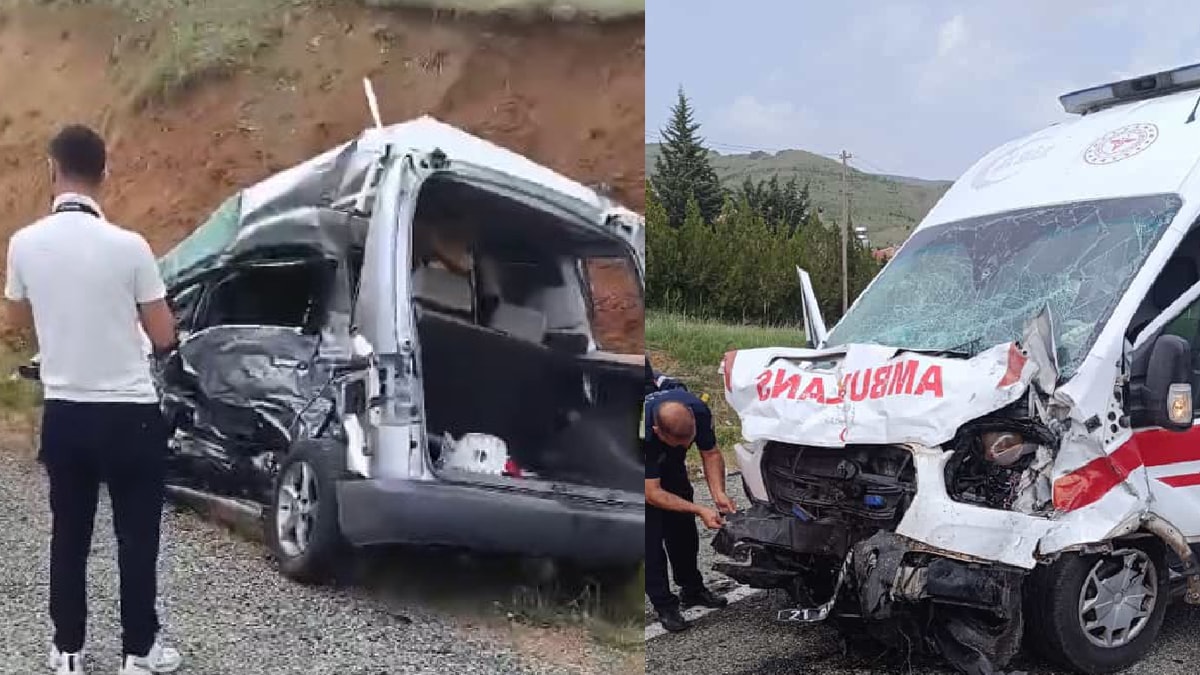 Ambulans ve araç çarpıştı: Yaralılar arasında polisler de var...