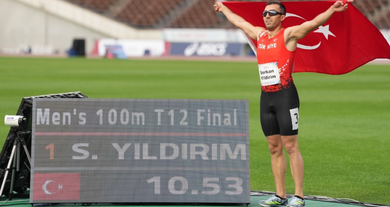 Görme engelli atlet Serkan Yıldırım, dünya rekoru kırdı