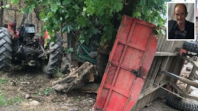 Ağaca çarpıp devrilen traktörün sürücü öldü