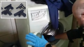 Silahlar çamaşır makinesinden çıktı: 6 gözaltı